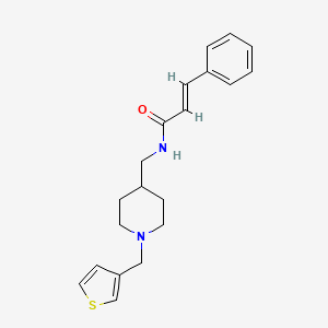 molecular formula C20H24N2OS B2904406 N-((1-(thiophen-3-ylmethyl)piperidin-4-yl)methyl)cinnamamide CAS No. 1235695-57-4