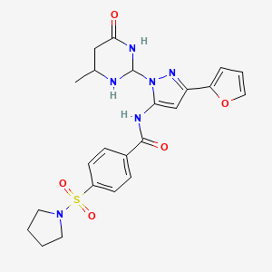 N-[3-(furan-2-yl)-1-(4-methyl-6-oxo-1,6-dihydropyrimidin-2-yl)-1H-pyrazol-5-yl]-4-(pyrrolidine-1-sulfonyl)benzamide