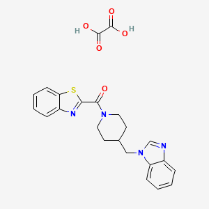 molecular formula C23H22N4O5S B2904412 (4-((1H-benzo[d]imidazol-1-yl)methyl)piperidin-1-yl)(benzo[d]thiazol-2-yl)methanone oxalate CAS No. 1351591-54-2