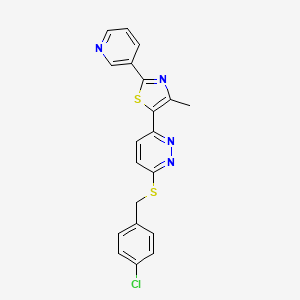5-(6-((4-Chlorobenzyl)thio)pyridazin-3-yl)-4-methyl-2-(pyridin-3-yl)thiazole