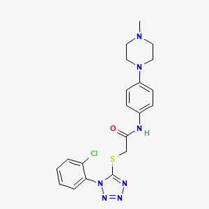 2-[1-(2-chlorophenyl)tetrazol-5-yl]sulfanyl-N-[4-(4-methylpiperazin-1-yl)phenyl]acetamide