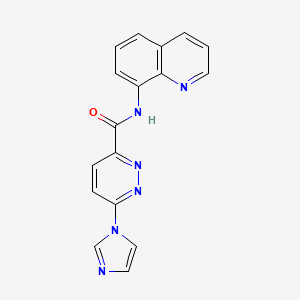 molecular formula C17H12N6O B2904424 6-(1H-imidazol-1-yl)-N-(quinolin-8-yl)pyridazine-3-carboxamide CAS No. 1396845-73-0