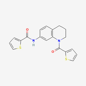 molecular formula C19H16N2O2S2 B2904426 N-[1-(噻吩-2-羰基)-3,4-二氢-2H-喹啉-7-基]噻吩-2-甲酰胺 CAS No. 946218-54-8