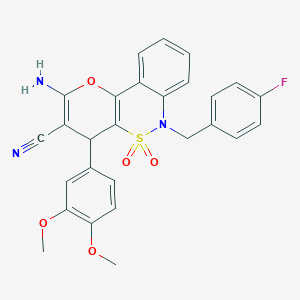 2-Amino-4-(3,4-dimethoxyphenyl)-6-(4-fluorobenzyl)-4,6-dihydropyrano[3,2-c][2,1]benzothiazine-3-carbonitrile 5,5-dioxide