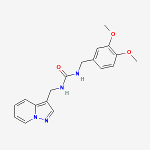 molecular formula C18H20N4O3 B2904439 1-(3,4-Dimethoxybenzyl)-3-(pyrazolo[1,5-a]pyridin-3-ylmethyl)urea CAS No. 1396808-40-4