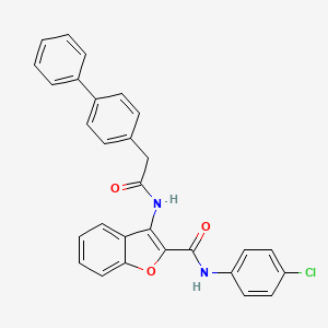 molecular formula C29H21ClN2O3 B2904440 3-(2-([1,1'-联苯]-4-基)乙酰氨基)-N-(4-氯苯基)苯并呋喃-2-甲酰胺 CAS No. 887895-67-2