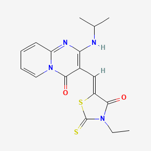 (Z)-3-ethyl-5-((2-(isopropylamino)-4-oxo-4H-pyrido[1,2-a]pyrimidin-3-yl)methylene)-2-thioxothiazolidin-4-one