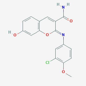 molecular formula C17H13ClN2O4 B2904470 (2Z)-2-[(3-chloro-4-methoxyphenyl)imino]-7-hydroxy-2H-chromene-3-carboxamide CAS No. 1327171-97-0