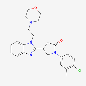 molecular formula C24H27ClN4O2 B2904484 1-(4-chloro-3-methylphenyl)-4-(1-(2-morpholinoethyl)-1H-benzo[d]imidazol-2-yl)pyrrolidin-2-one CAS No. 890639-44-8