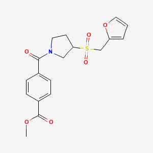 molecular formula C18H19NO6S B2904490 4-(3-((呋喃-2-基甲基)磺酰基)吡咯烷-1-羰基)苯甲酸甲酯 CAS No. 2097867-31-5