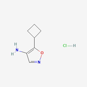 molecular formula C7H11ClN2O B2904492 5-Cyclobutylisoxazol-4-amine hydrochloride CAS No. 1080059-86-4
