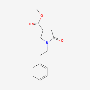 molecular formula C14H17NO3 B2904494 Methyl 5-oxo-1-(2-phenylethyl)pyrrolidine-3-carboxylate CAS No. 100718-54-5