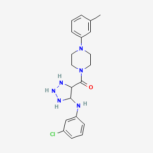 molecular formula C20H21ClN6O B2904496 N-(3-氯苯基)-4-[4-(3-甲基苯基)哌嗪-1-羰基]-1H-1,2,3-三唑-5-胺 CAS No. 1291849-10-9