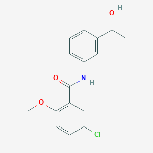 molecular formula C16H16ClNO3 B290450 5-chloro-N-[3-(1-hydroxyethyl)phenyl]-2-methoxybenzamide 