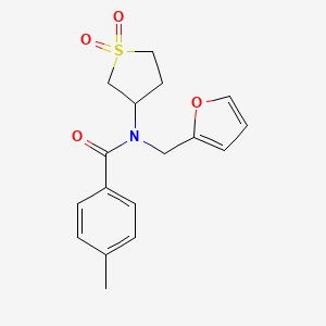 molecular formula C17H19NO4S B2904503 N-(1,1-dioxidotetrahydrothiophen-3-yl)-N-(furan-2-ylmethyl)-4-methylbenzamide CAS No. 838890-27-0
