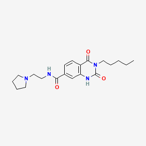 2,4-dioxo-3-pentyl-N-(2-(pyrrolidin-1-yl)ethyl)-1,2,3,4-tetrahydroquinazoline-7-carboxamide