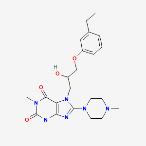 molecular formula C23H32N6O4 B2904522 7-(3-(3-ethylphenoxy)-2-hydroxypropyl)-1,3-dimethyl-8-(4-methylpiperazin-1-yl)-1H-purine-2,6(3H,7H)-dione CAS No. 899972-45-3