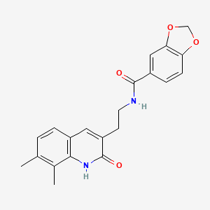 N-(2-(7,8-dimethyl-2-oxo-1,2-dihydroquinolin-3-yl)ethyl)benzo[d][1,3]dioxole-5-carboxamide
