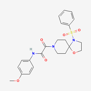 molecular formula C22H25N3O6S B2904527 N-(4-methoxyphenyl)-2-oxo-2-(4-(phenylsulfonyl)-1-oxa-4,8-diazaspiro[4.5]decan-8-yl)acetamide CAS No. 898418-49-0