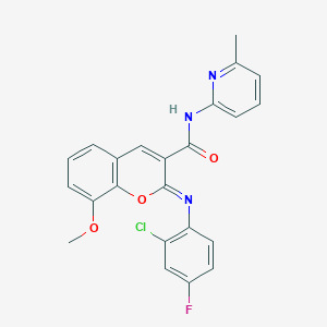 (2Z)-2-[(2-chloro-4-fluorophenyl)imino]-8-methoxy-N-(6-methylpyridin-2-yl)-2H-chromene-3-carboxamide