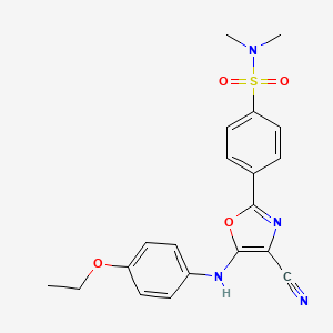 molecular formula C20H20N4O4S B2904533 4-{4-氰基-5-[(4-乙氧苯基)氨基]-1,3-恶唑-2-基}-N,N-二甲基苯磺酰胺 CAS No. 941240-76-2