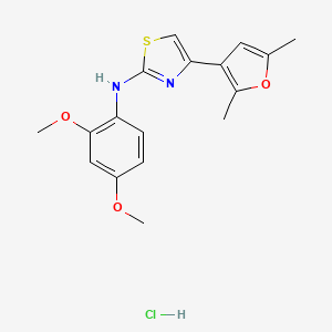 molecular formula C17H19ClN2O3S B2904535 N-(2,4-dimethoxyphenyl)-4-(2,5-dimethylfuran-3-yl)thiazol-2-amine hydrochloride CAS No. 2034528-51-1