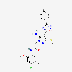 2-[5-amino-4-[3-(4-methylphenyl)-1,2,4-oxadiazol-5-yl]-3-(methylthio)-1H-pyrazol-1-yl]-N-(4-chloro-2-methoxy-5-methylphenyl)acetamide