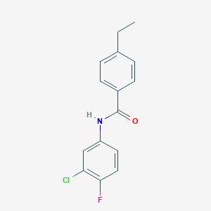 molecular formula C15H13ClFNO B290455 N-(3-chloro-4-fluorophenyl)-4-ethylbenzamide 