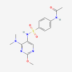 molecular formula C15H19N5O4S B2904553 N-(4-(N-(4-(dimethylamino)-2-methoxypyrimidin-5-yl)sulfamoyl)phenyl)acetamide CAS No. 1797622-30-0