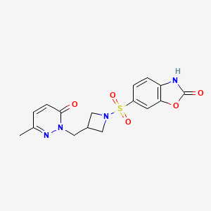 6-({3-[(3-Methyl-6-oxo-1,6-dihydropyridazin-1-yl)methyl]azetidin-1-yl}sulfonyl)-2,3-dihydro-1,3-benzoxazol-2-one