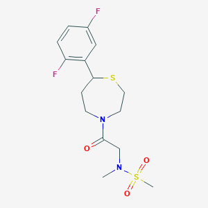 molecular formula C15H20F2N2O3S2 B2904559 N-(2-(7-(2,5-二氟苯基)-1,4-噻氮杂环-4-基)-2-氧代乙基)-N-甲基甲磺酰胺 CAS No. 1706006-33-8