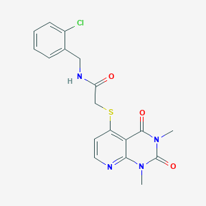 molecular formula C18H17ClN4O3S B2904560 N-[(2-chlorophenyl)methyl]-2-(1,3-dimethyl-2,4-dioxopyrido[2,3-d]pyrimidin-5-yl)sulfanylacetamide CAS No. 899732-60-6