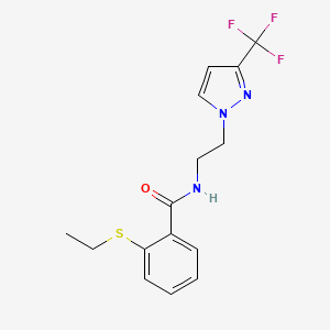 2-(ethylsulfanyl)-N-{2-[3-(trifluoromethyl)-1H-pyrazol-1-yl]ethyl}benzamide