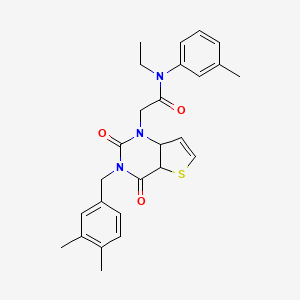 2-{3-[(3,4-dimethylphenyl)methyl]-2,4-dioxo-1H,2H,3H,4H-thieno[3,2-d]pyrimidin-1-yl}-N-ethyl-N-(3-methylphenyl)acetamide