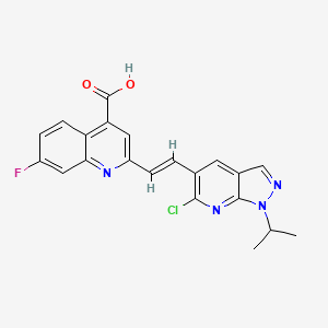 2-[(E)-2-(6-Chloro-1-propan-2-ylpyrazolo[3,4-b]pyridin-5-yl)ethenyl]-7-fluoroquinoline-4-carboxylic acid