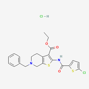 Ethyl 6-benzyl-2-(5-chlorothiophene-2-carboxamido)-4,5,6,7-tetrahydrothieno[2,3-c]pyridine-3-carboxylate hydrochloride