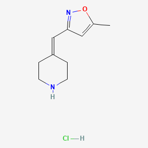 molecular formula C10H15ClN2O B2904594 4-[(5-Methyl-1,2-oxazol-3-yl)methylidene]piperidine hydrochloride CAS No. 1394042-22-8