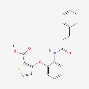 molecular formula C21H19NO4S B2904595 3-{2-[(3-苯基丙酰基)氨基]苯氧基}-2-噻吩甲酸甲酯 CAS No. 900015-02-3