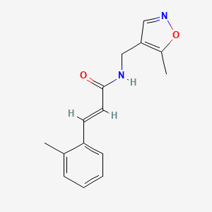 molecular formula C15H16N2O2 B2904602 (E)-N-((5-methylisoxazol-4-yl)methyl)-3-(o-tolyl)acrylamide CAS No. 2035000-82-7