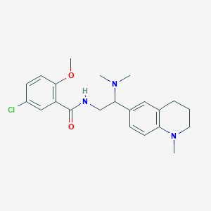 molecular formula C22H28ClN3O2 B2904606 5-chloro-N-(2-(dimethylamino)-2-(1-methyl-1,2,3,4-tetrahydroquinolin-6-yl)ethyl)-2-methoxybenzamide CAS No. 922032-78-8