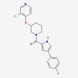 molecular formula C21H19ClFN3O2 B2904623 (3-((3-chloropyridin-4-yl)oxy)piperidin-1-yl)(4-(4-fluorophenyl)-1H-pyrrol-2-yl)methanone CAS No. 2034526-84-4