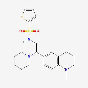 molecular formula C21H29N3O2S2 B2904624 N-(2-(1-甲基-1,2,3,4-四氢喹啉-6-基)-2-(哌啶-1-基)乙基)噻吩-2-磺酰胺 CAS No. 946241-43-6