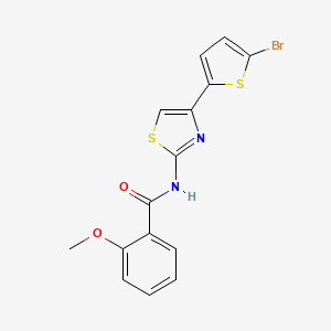 molecular formula C15H11BrN2O2S2 B2904625 N-(4-(5-bromothiophen-2-yl)thiazol-2-yl)-2-methoxybenzamide CAS No. 391229-47-3