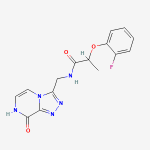 molecular formula C15H14FN5O3 B2904629 2-(2-fluorophenoxy)-N-((8-hydroxy-[1,2,4]triazolo[4,3-a]pyrazin-3-yl)methyl)propanamide CAS No. 2034597-05-0