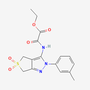 ethyl 2-((5,5-dioxido-2-(m-tolyl)-4,6-dihydro-2H-thieno[3,4-c]pyrazol-3-yl)amino)-2-oxoacetate