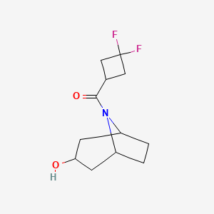 molecular formula C12H17F2NO2 B2904644 (3,3-Difluorocyclobutyl)-(3-hydroxy-8-azabicyclo[3.2.1]octan-8-yl)methanone CAS No. 2326232-10-2