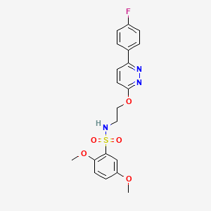 molecular formula C20H20FN3O5S B2904649 N-(2-((6-(4-fluorophenyl)pyridazin-3-yl)oxy)ethyl)-2,5-dimethoxybenzenesulfonamide CAS No. 920402-23-9