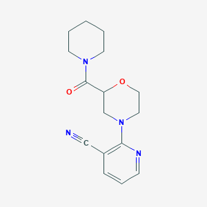 molecular formula C16H20N4O2 B2904662 2-[2-(Piperidine-1-carbonyl)morpholin-4-yl]pyridine-3-carbonitrile CAS No. 2415554-67-3