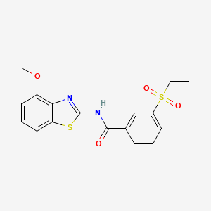 molecular formula C17H16N2O4S2 B2904663 3-(ethylsulfonyl)-N-(4-methoxybenzo[d]thiazol-2-yl)benzamide CAS No. 886916-33-2