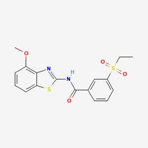 molecular formula C17H16N2O4S2 B2904663 3-(乙基磺酰基)-N-(4-甲氧基苯并[d]噻唑-2-基)苯甲酰胺 CAS No. 886916-33-2